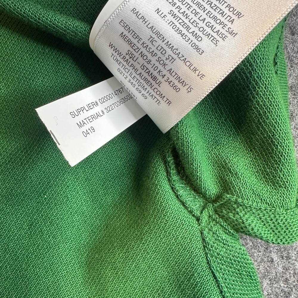 NEW Polo Ralph Lauren Boys Big Pony Cotton Mesh Polo Shirt Green Yellow 3 Size 7 - Picture 8 of 13